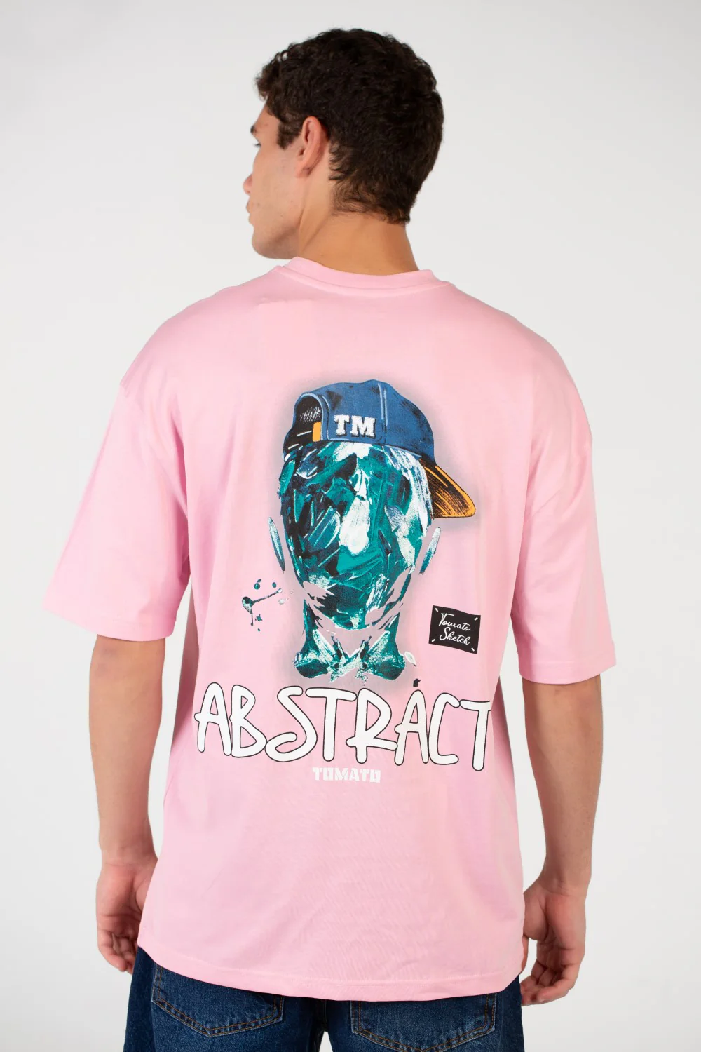 Men's Oversized Printed Round Neck T-Shirt - Image 2