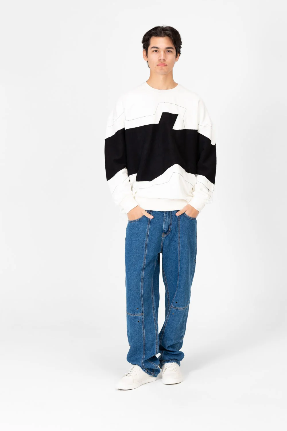 Men's Oversized Printed Round Sweatshirt - Image 12