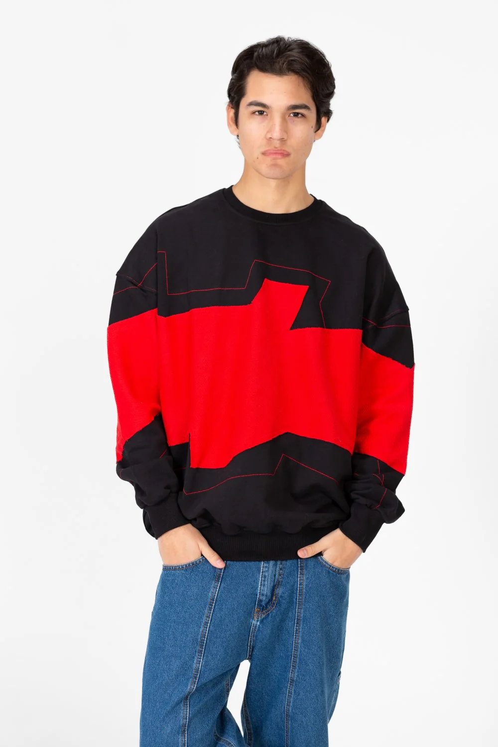 Men's Oversized Printed Round Sweatshirt - Image 5
