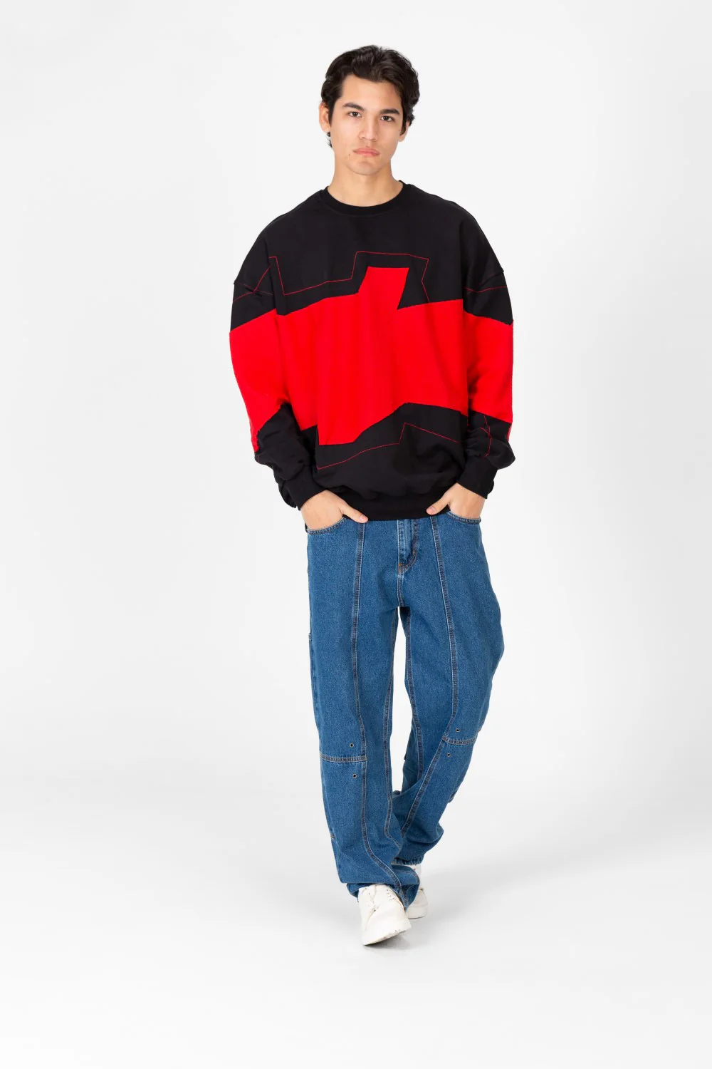 Men's Oversized Printed Round Sweatshirt - Image 8