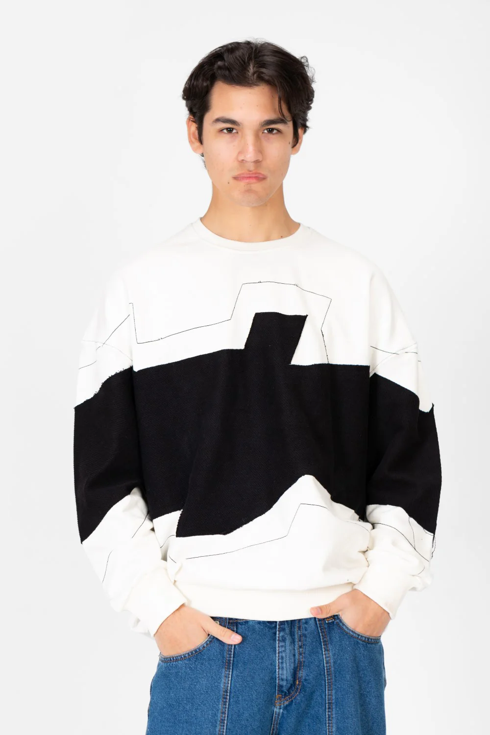 Men's Oversized Printed Round Sweatshirt - Image 9