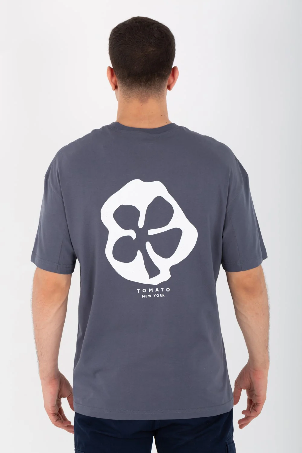 Mens Oversized Printed T-shirt On The Front And Back With Short Sleeves - Image 2