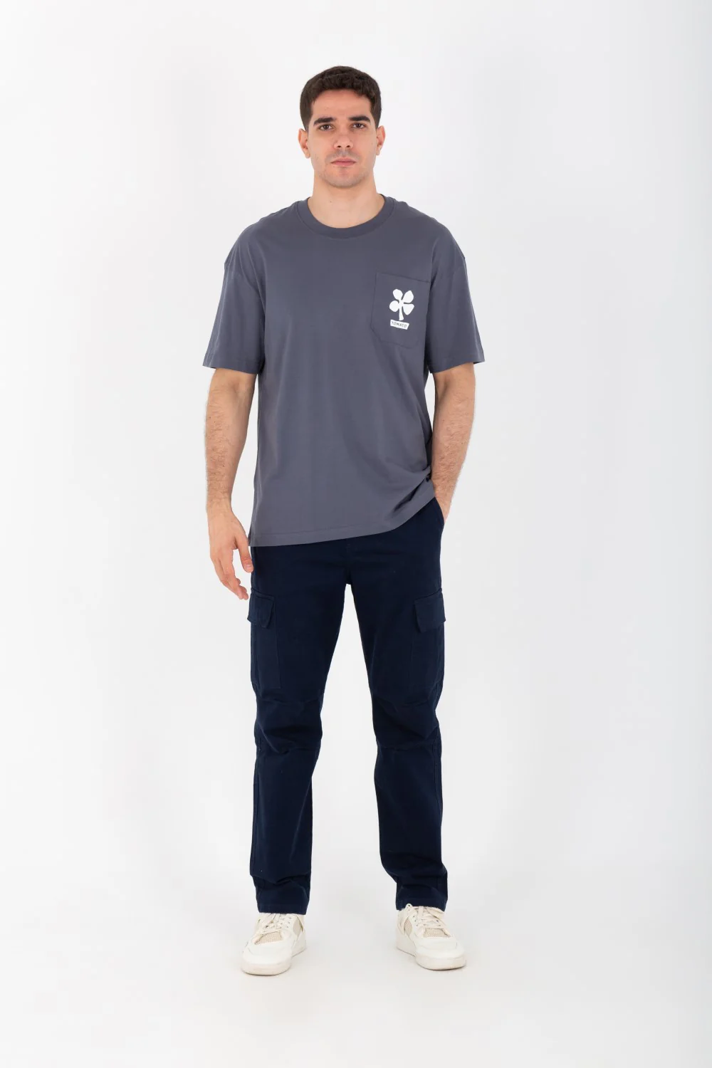 Mens Oversized Printed T-shirt On The Front And Back With Short Sleeves - Image 3