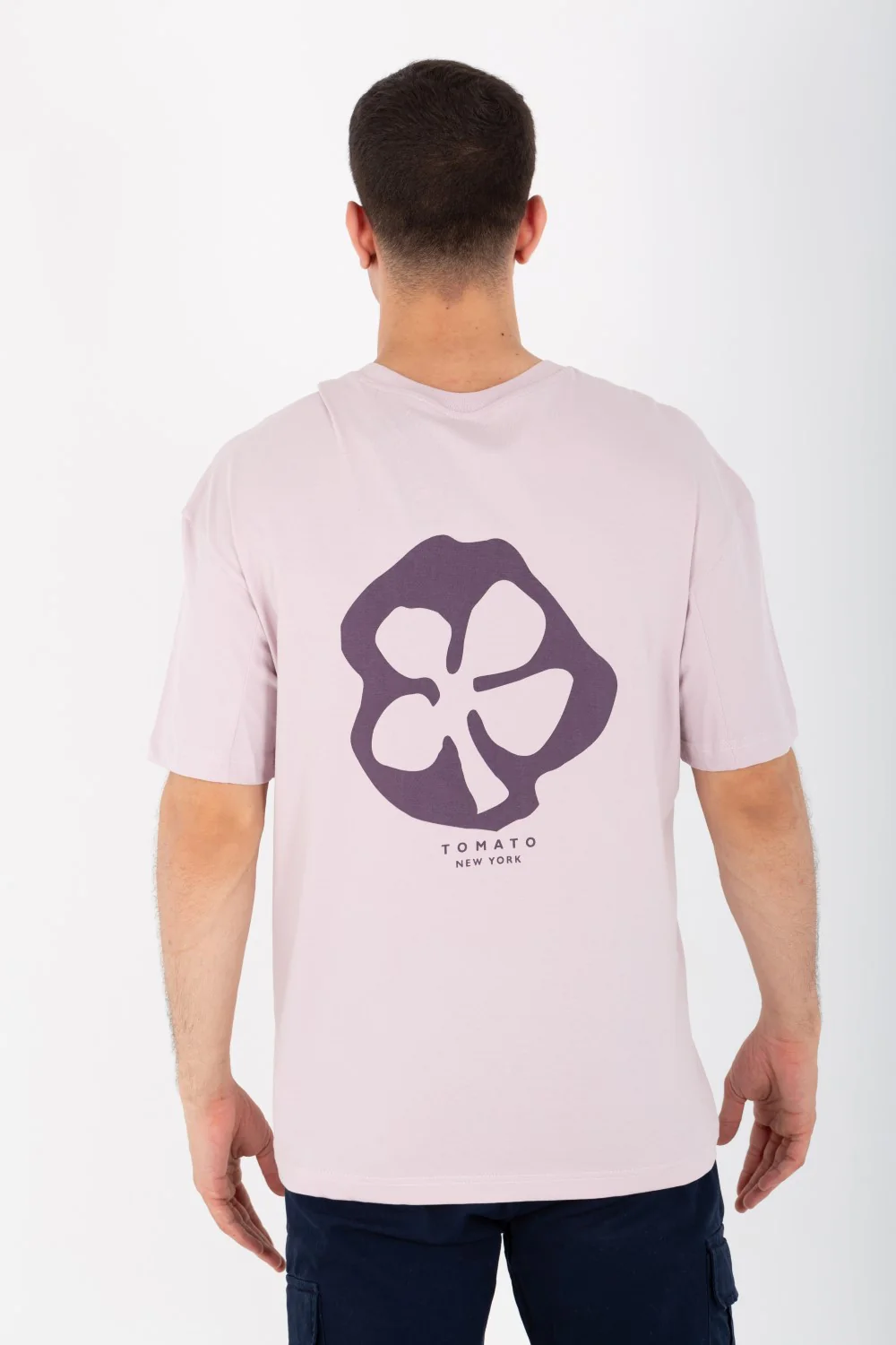 Mens Oversized Printed T-shirt On The Front And Back With Short Sleeves - Image 5