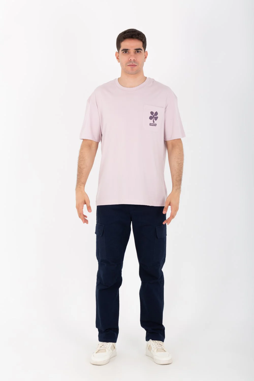 Mens Oversized Printed T-shirt On The Front And Back With Short Sleeves - Image 6