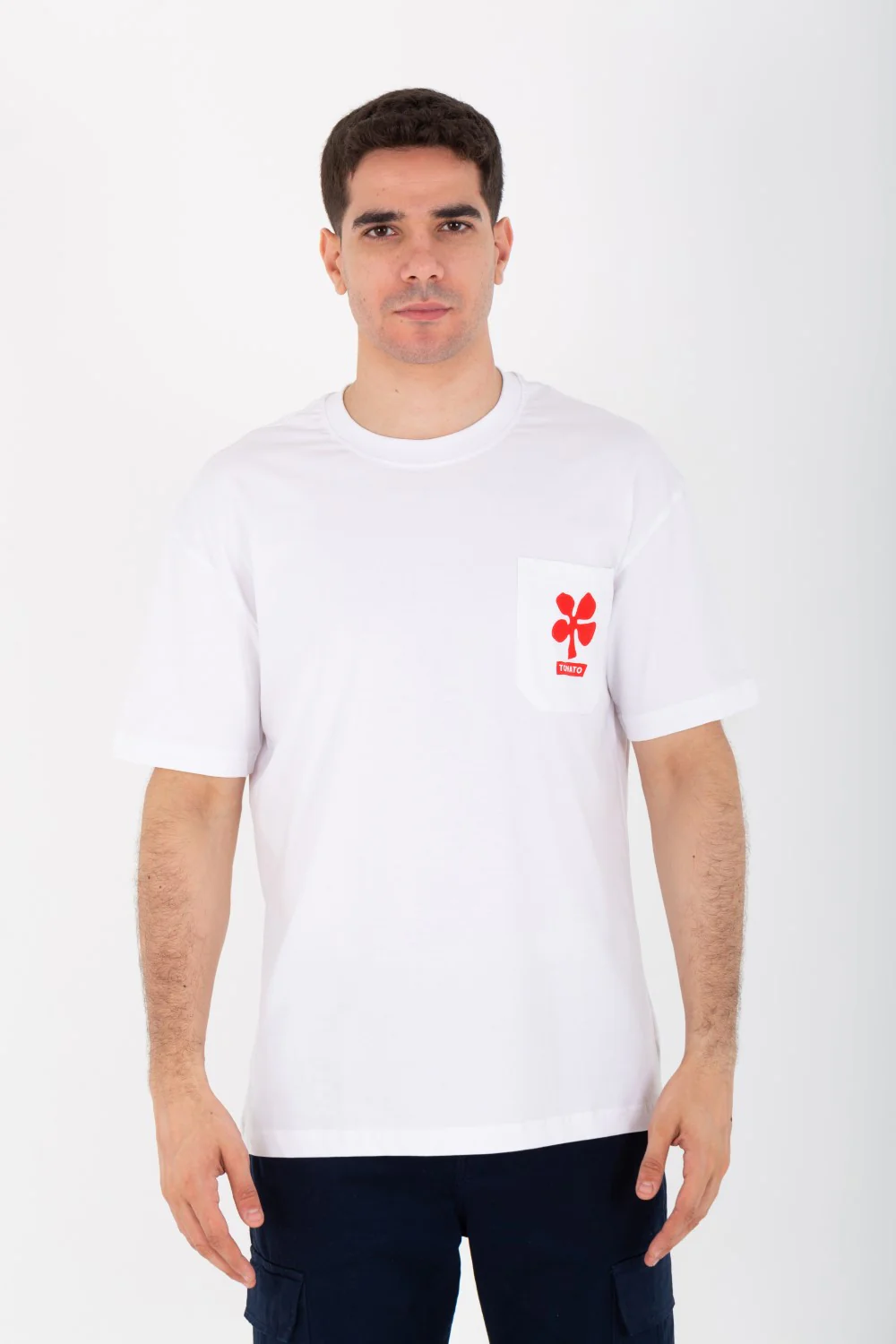 Mens Oversized Printed T-shirt On The Front And Back With Short Sleeves - Image 7