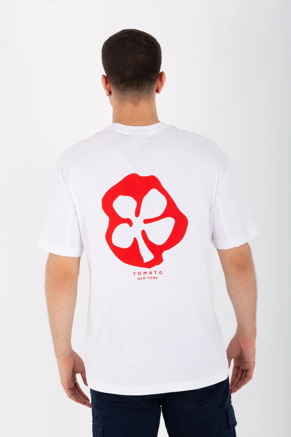 Mens Oversized Printed T-shirt On The Front And Back With Short Sleeves - Image 8