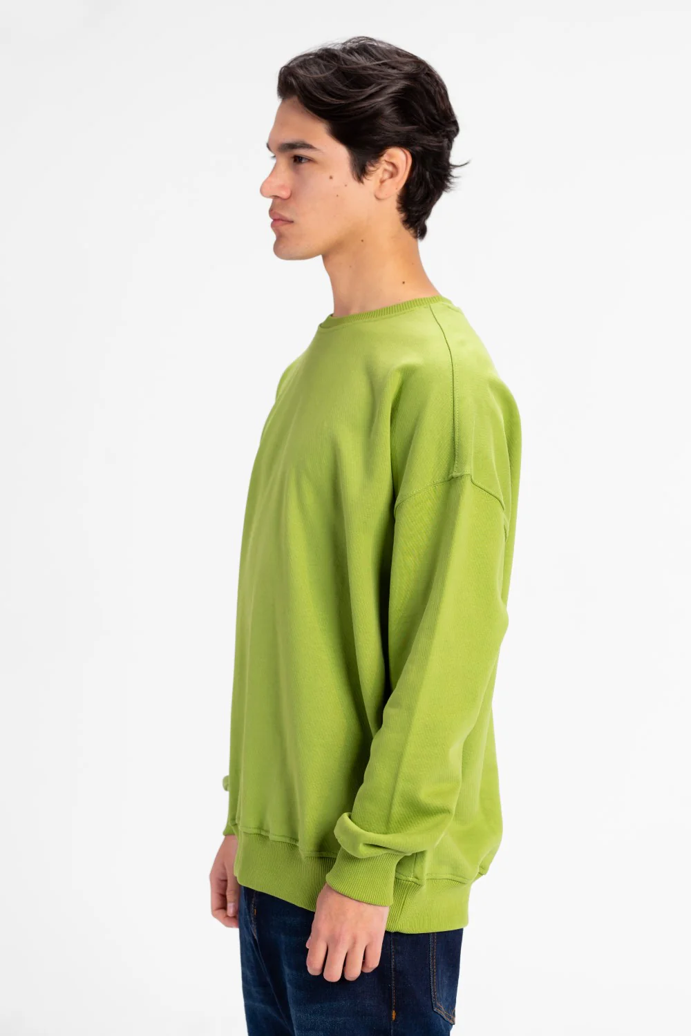 Men's Oversized Round Neck Back Text Print Sweatshirt - Image 11
