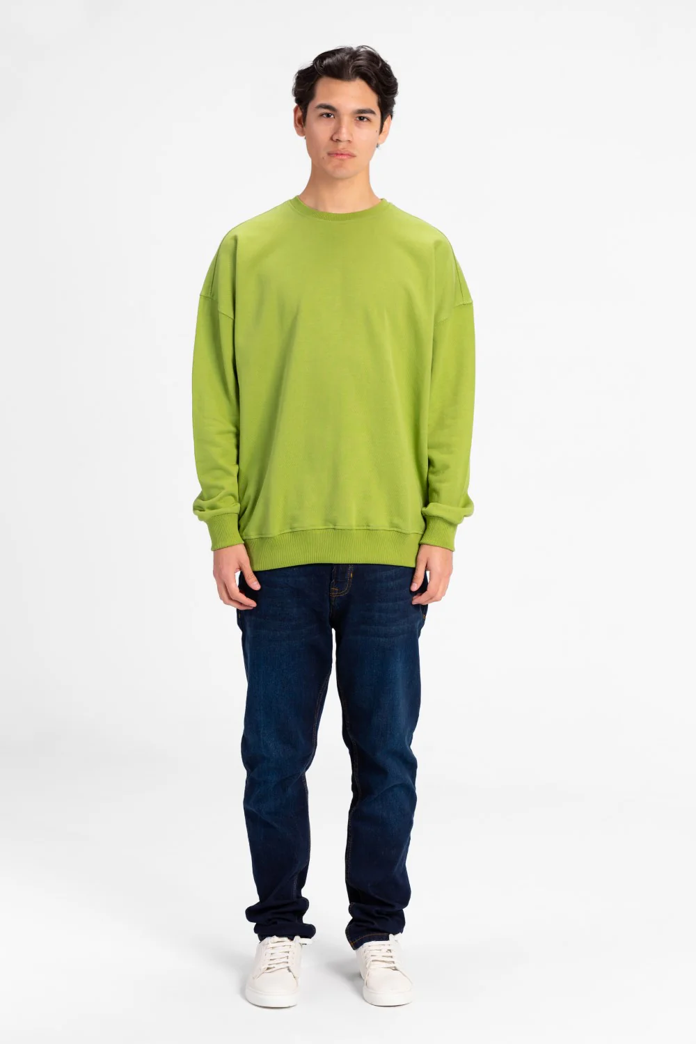 Men's Oversized Round Neck Back Text Print Sweatshirt - Image 12