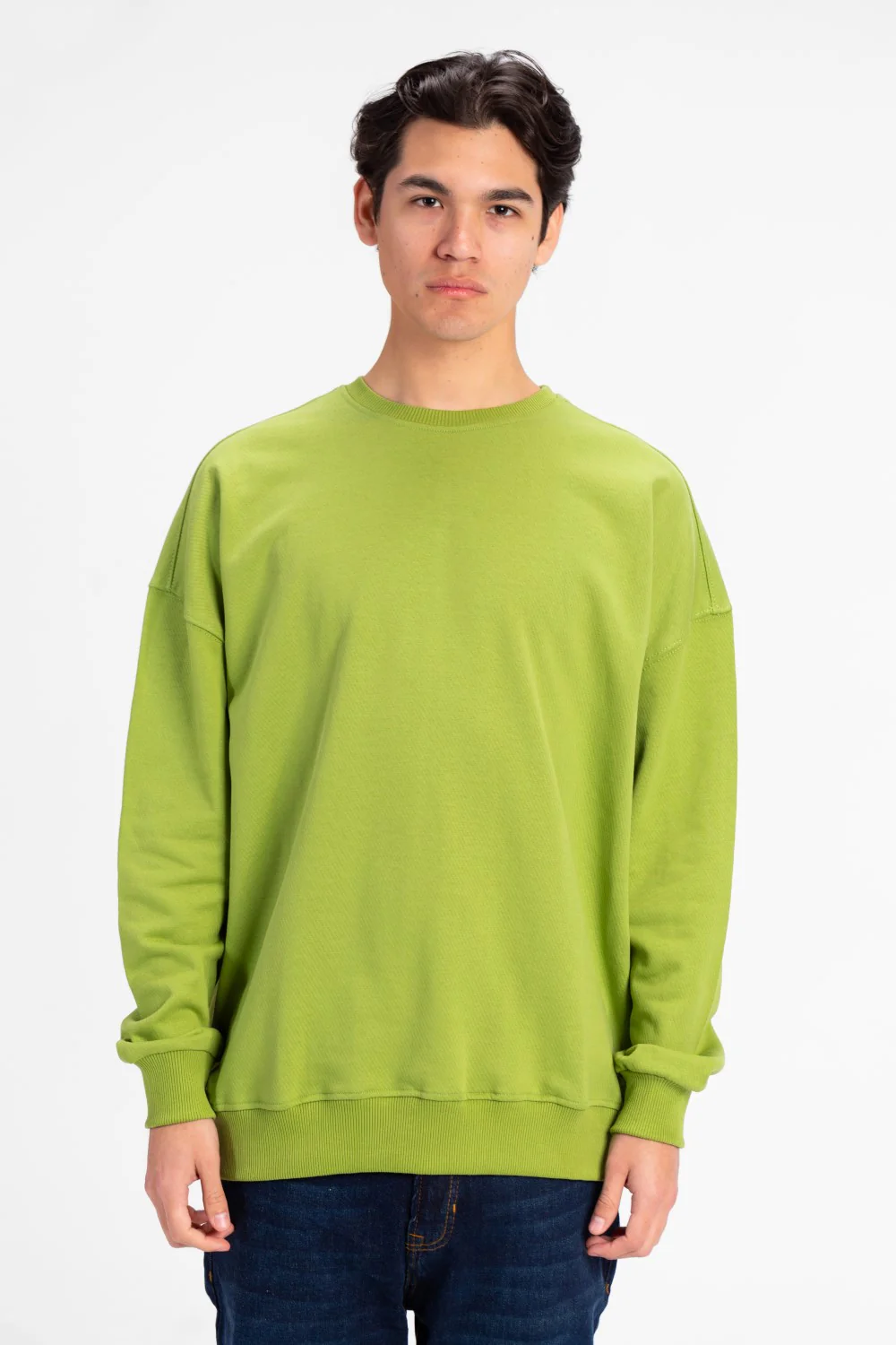 Men's Oversized Round Neck Back Text Print Sweatshirt - Image 9