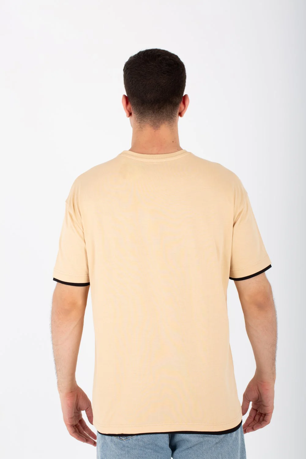 Mens Oversized T-shirt With Short Sleeves And A Front Print With A Distinctive Pocket On The Front - Image 2