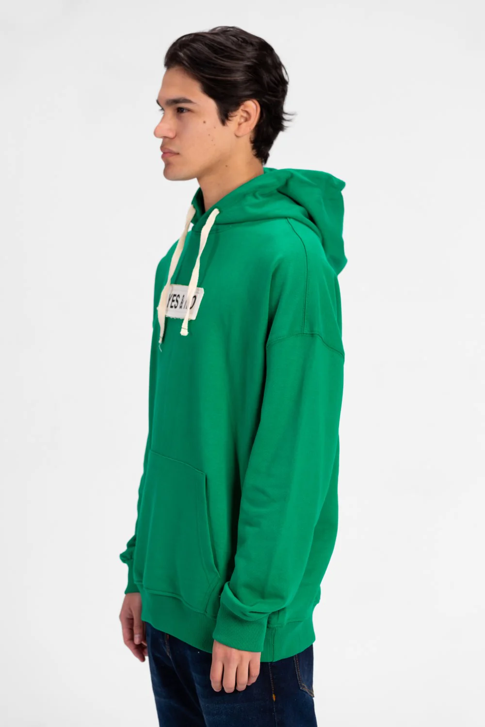 Men's Oversized Yes and No Print Hoodie Sweatshirt - Image 7