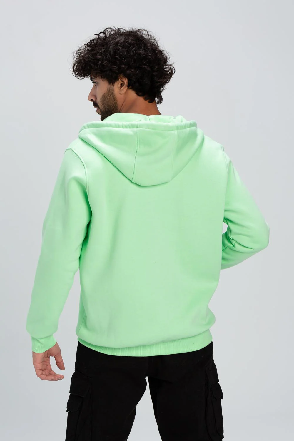 Men's Padded Hooded Full Zipper Made Of Soft Melton Basic Sweatshirt - Image 2
