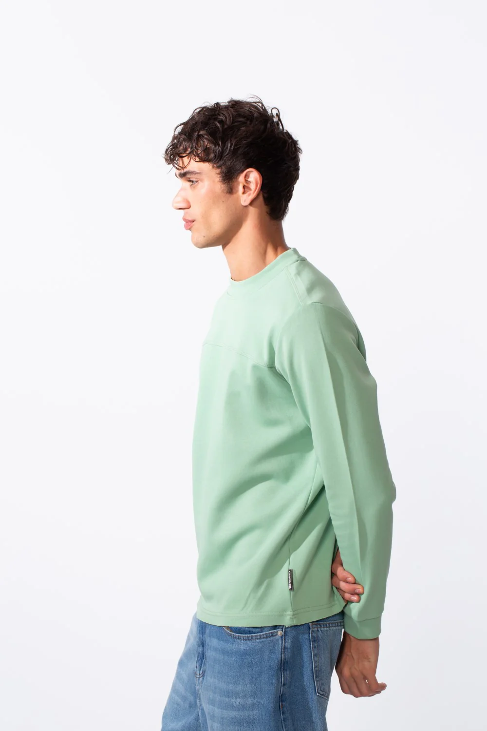 Men's Plain Essential Round Neck Slim Fit Sweatshirt - Image 8