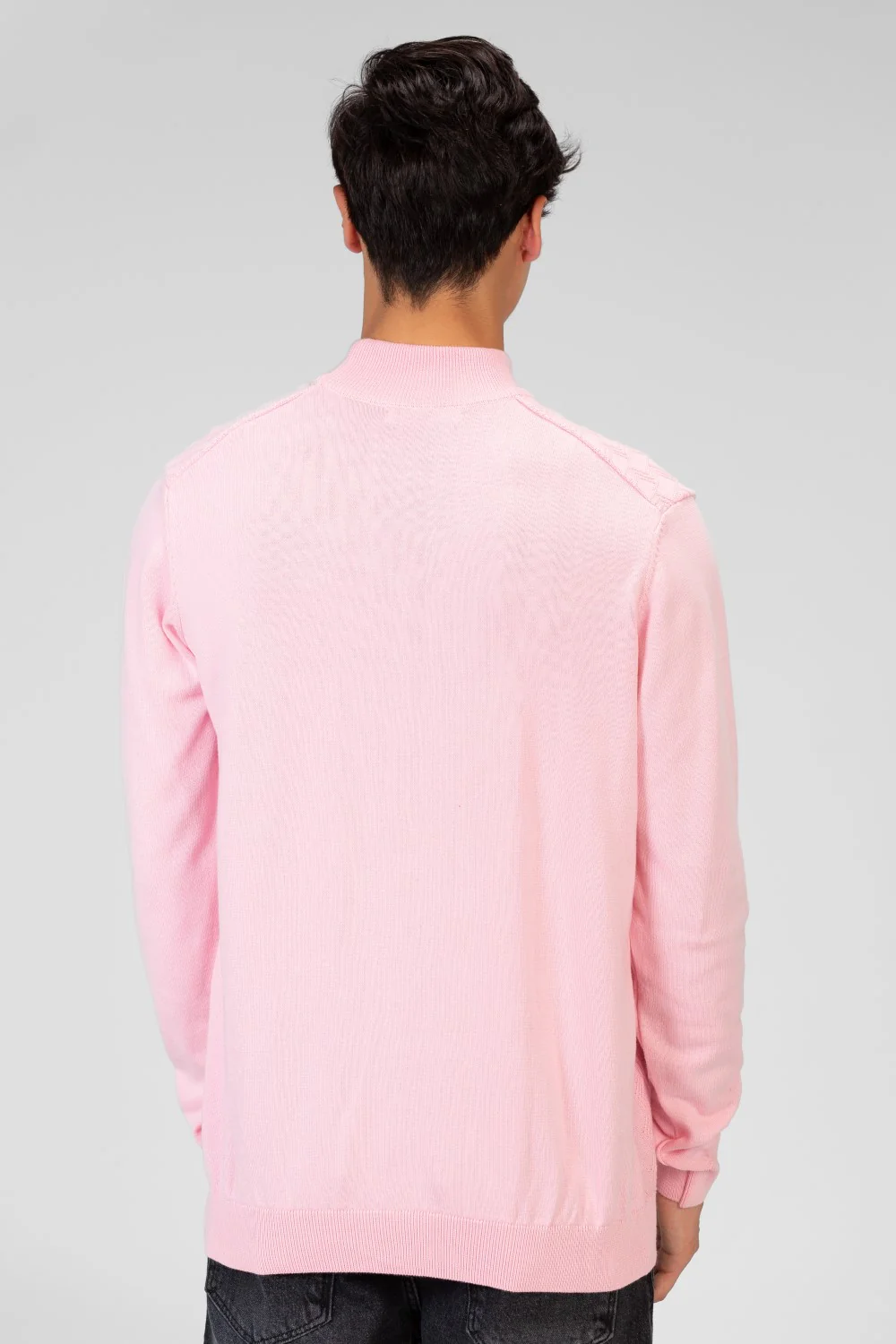 Men's Plain Knitted Cotton Long Sleeved Sweater Pullover - Image 10