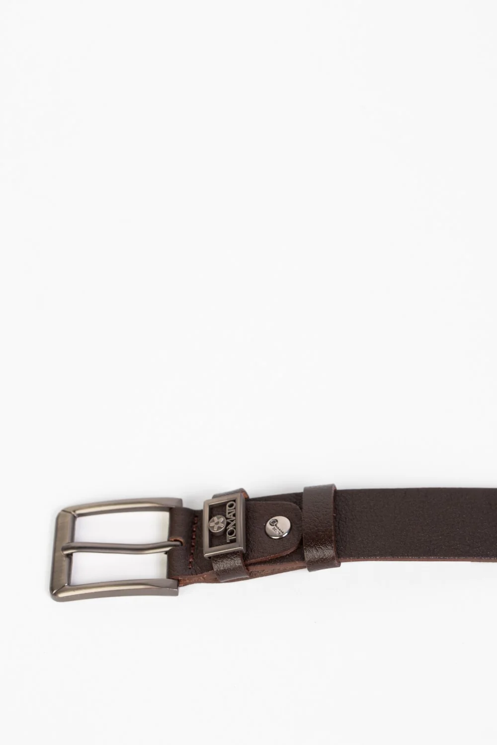 Men's Plain Leather Casual Belt With Basic Details - Image 6
