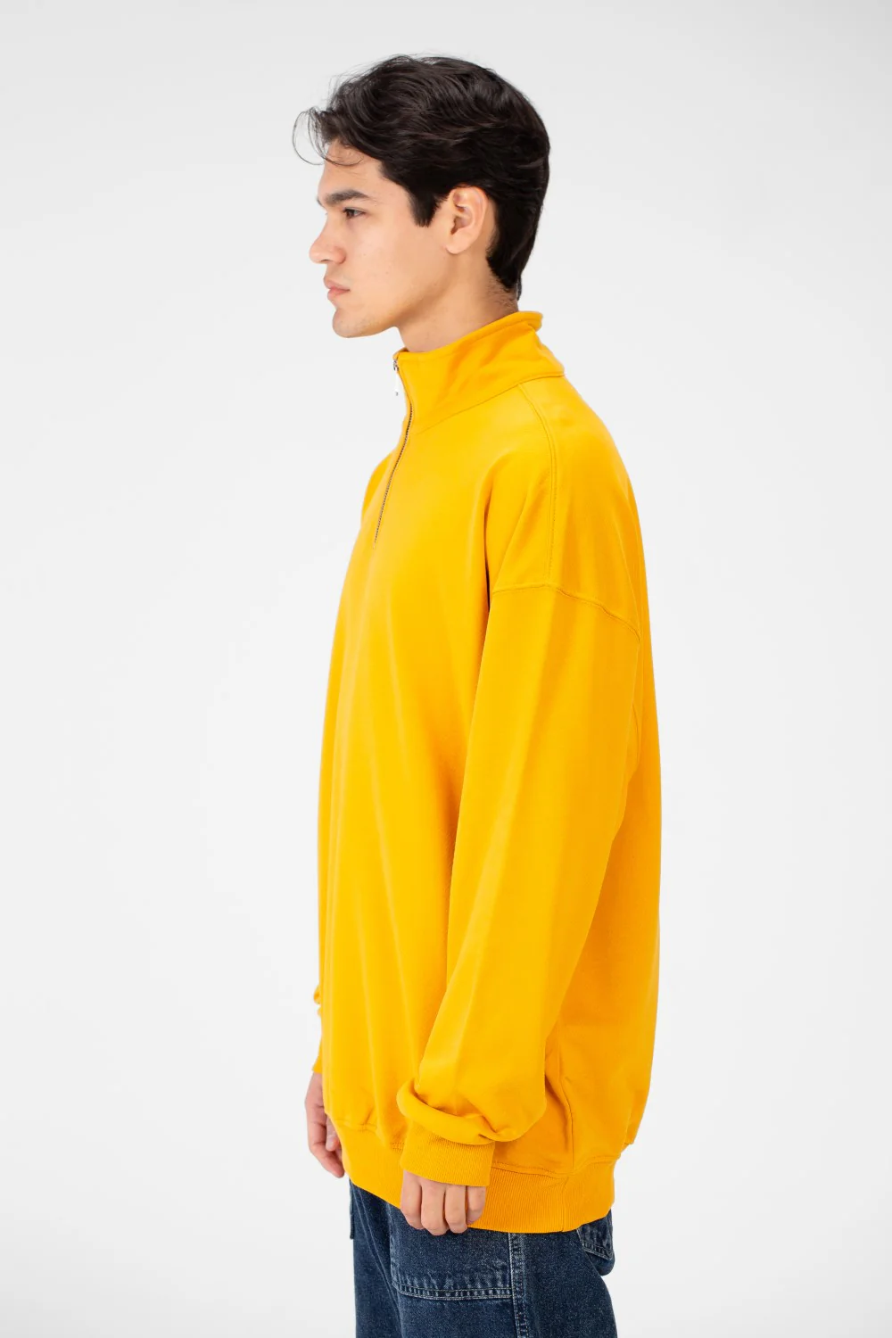Men's Plain Oversize Sweatshirt With Half Zipper - Image 19