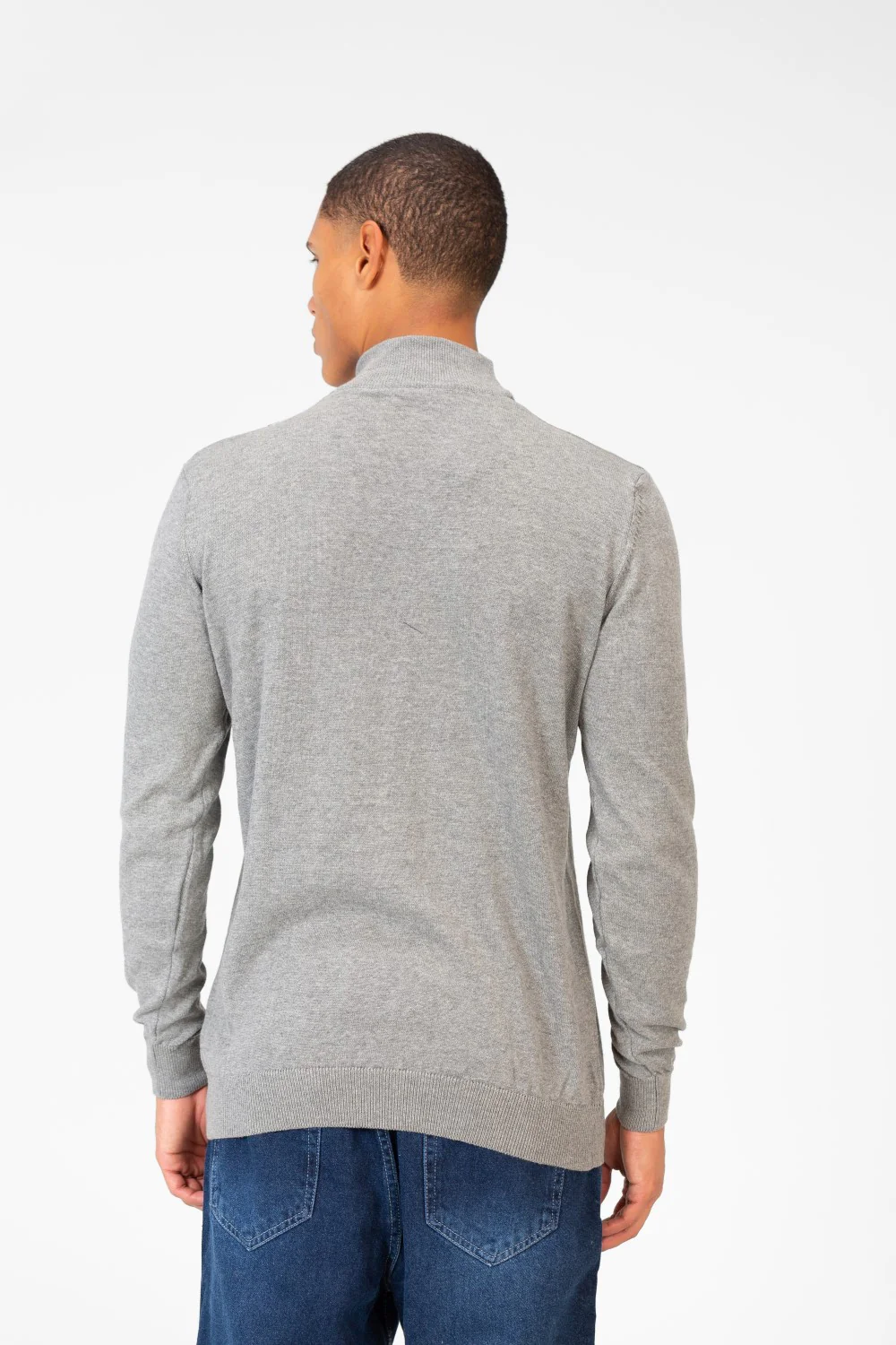 Men's Plain Pullover With High Collar And Long Sleeves - Image 14