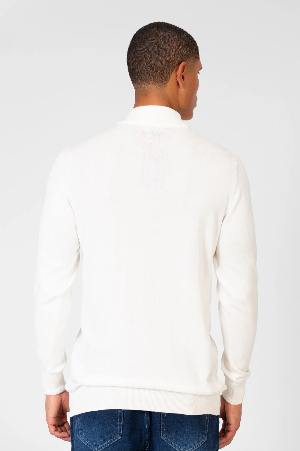 Men's Plain Pullover With High Collar And Long Sleeves - Image 34