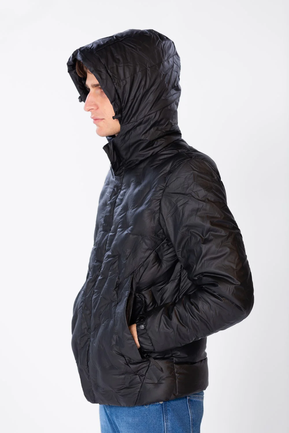 Men's Plain Waterproof Jacket With Zippers And Pockets - Image 3