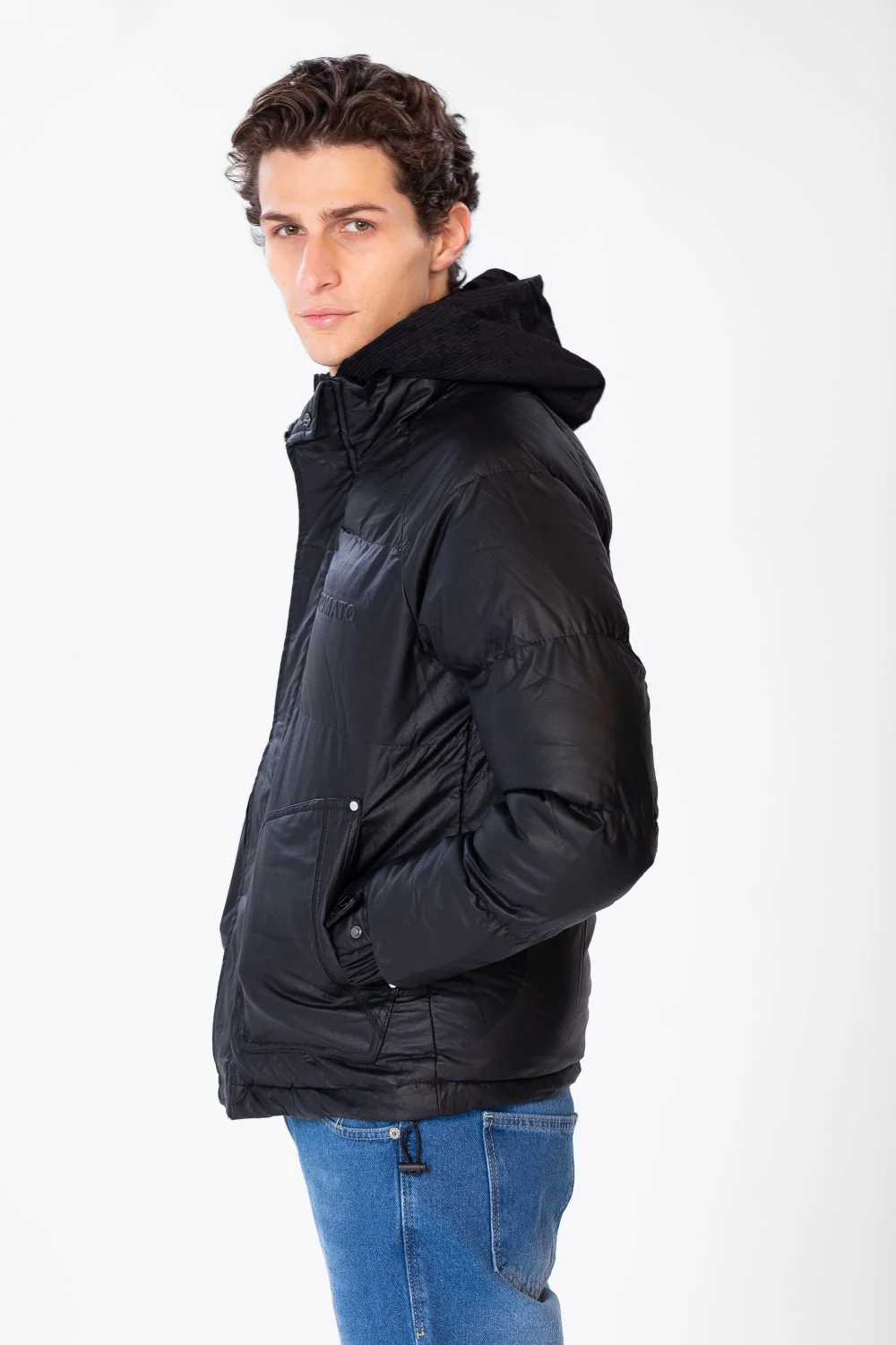 Men's Plain Waterproof Puffer Jacket With Pockets And Zippers - Image 7