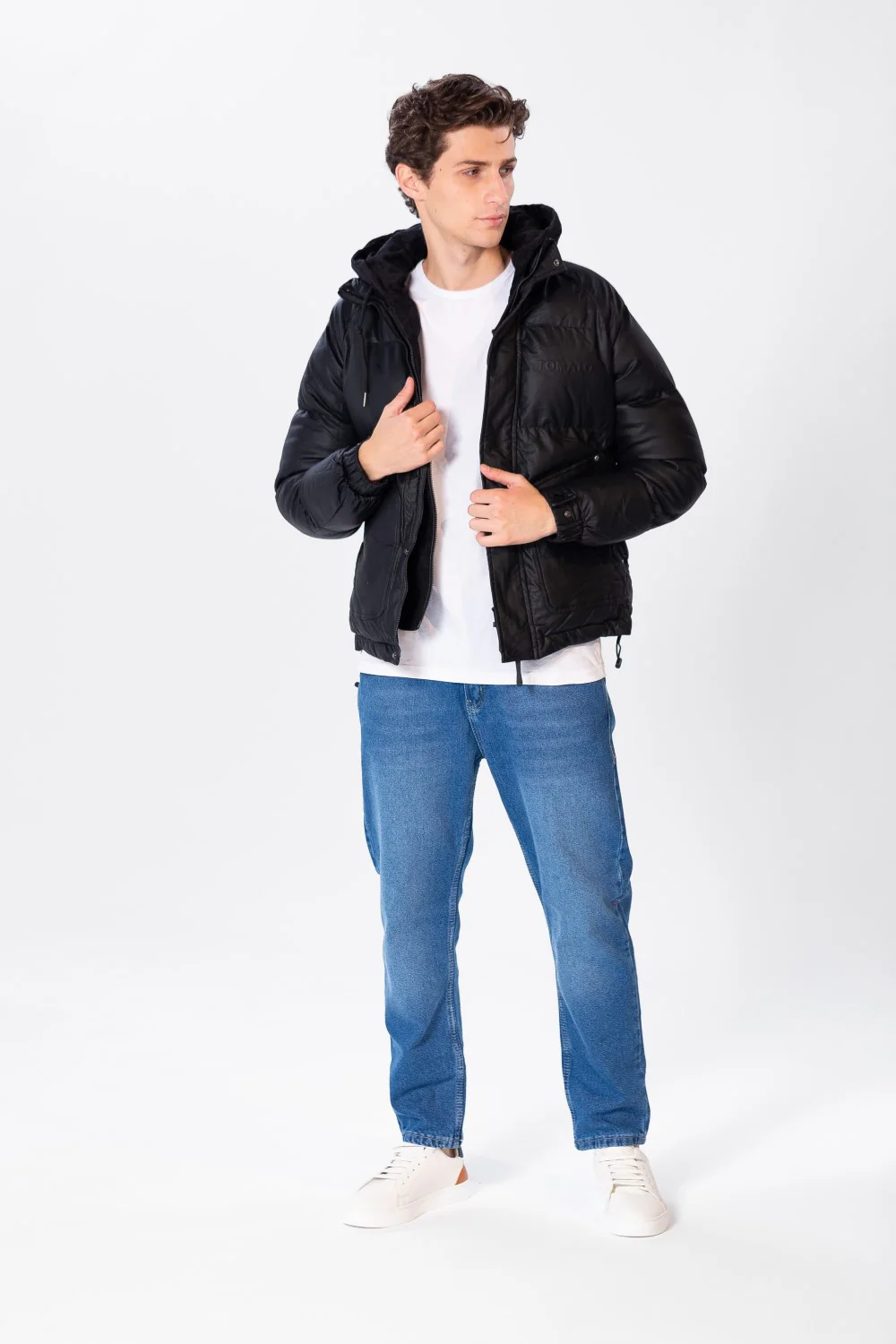 Men's Plain Waterproof Puffer Jacket With Pockets And Zippers - Image 8