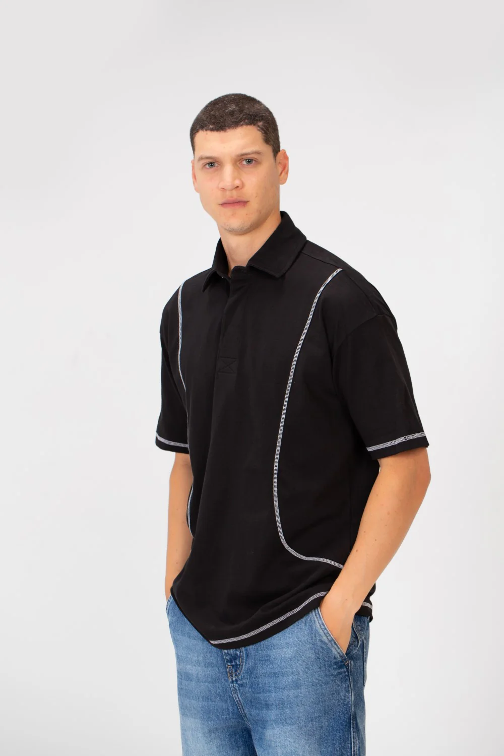 Men's Polo Collar Regular Fit Half Sleeve T-Shirt with Unique Modern Cut - Image 3