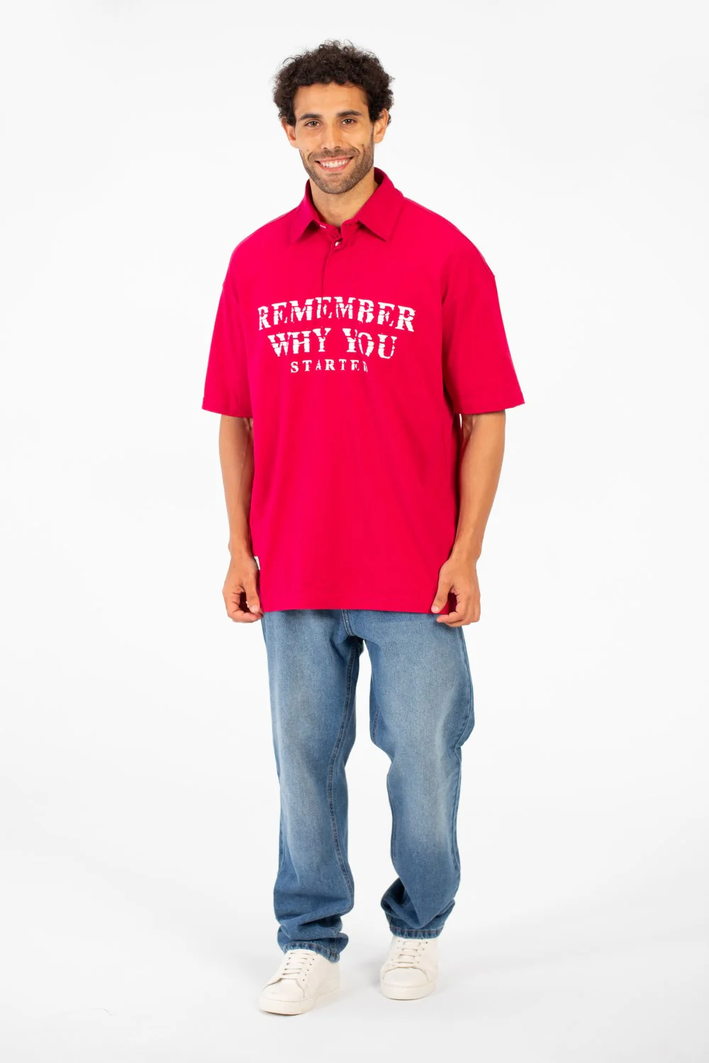 Men's Polo Neck Modern Front Text Print Regular Fit Short Sleeve T-Shirt - Image 12