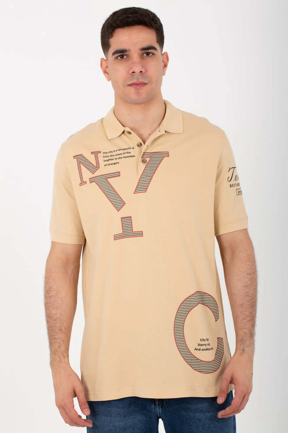 Men's Polo Printed Comfortable T-shirt With Collar And Short Sleeves - Image 3