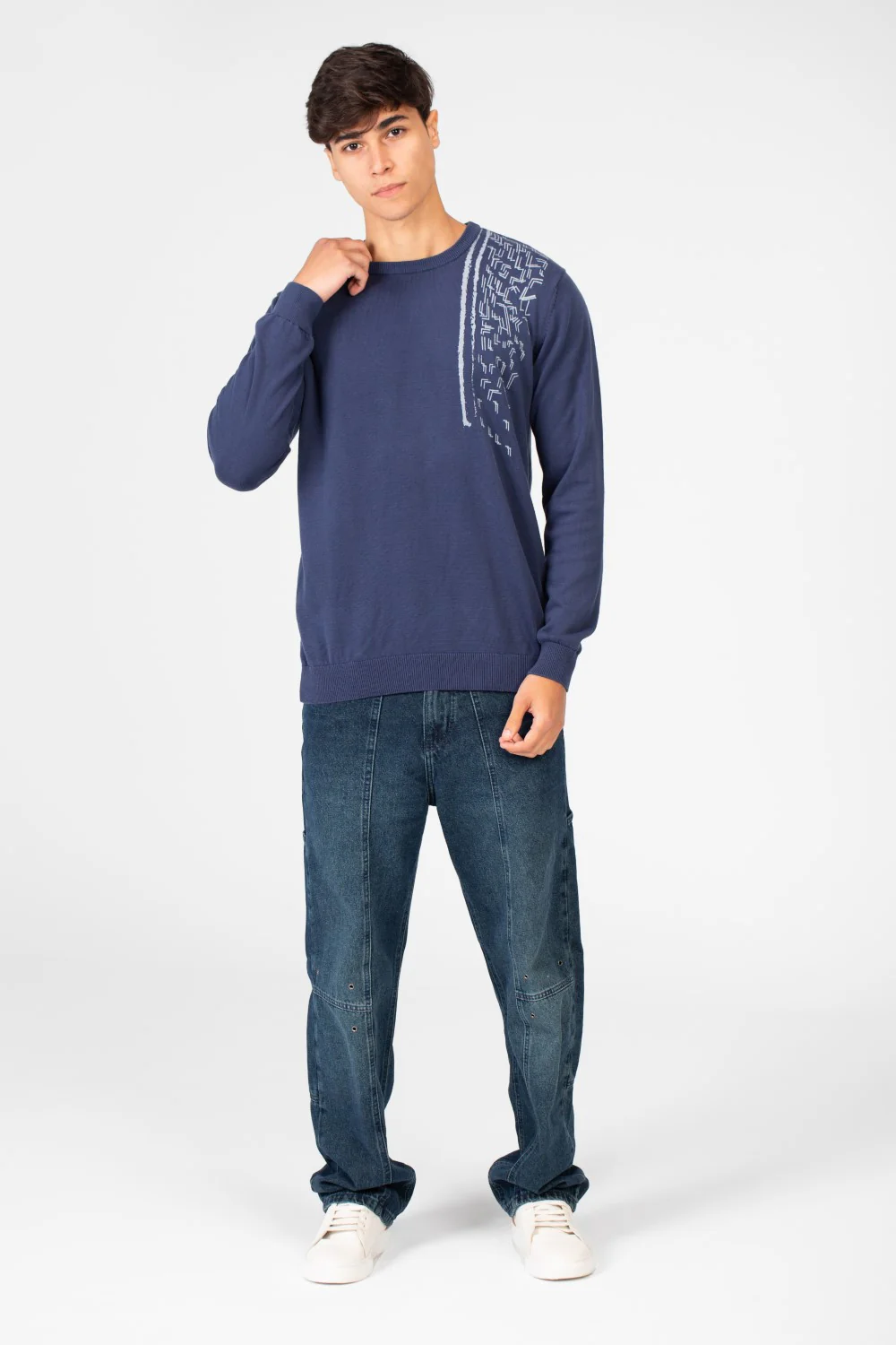 Men's Printed Cotton Round Neck Pullover With A Distinctive Design - Image 12