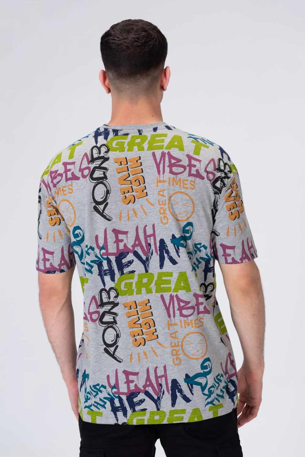 Mens Printed Cotton T-shirt With Pocket On The Front - Image 5