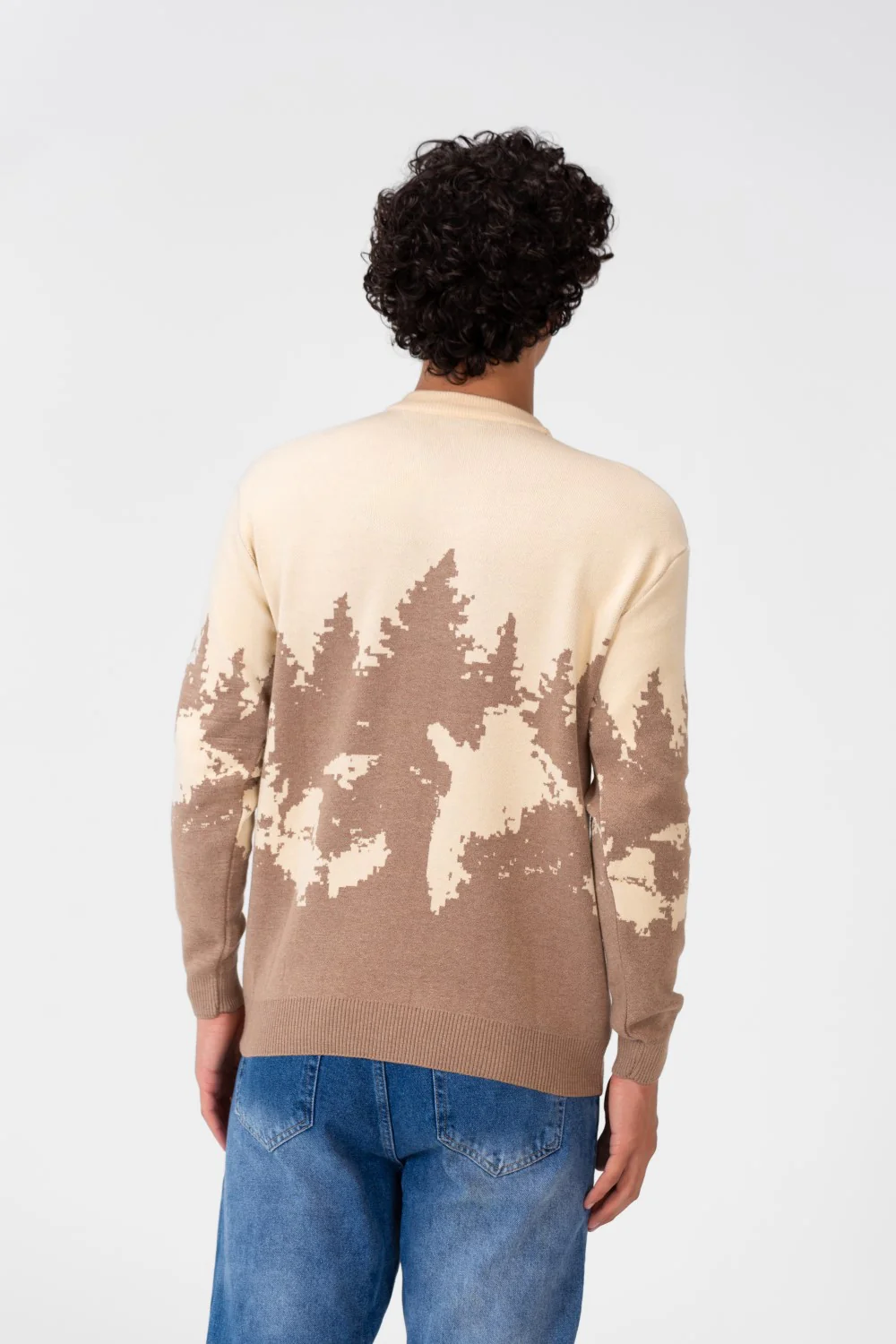 Men's Printed Crew Neck Regular Fit Pullover - Image 2