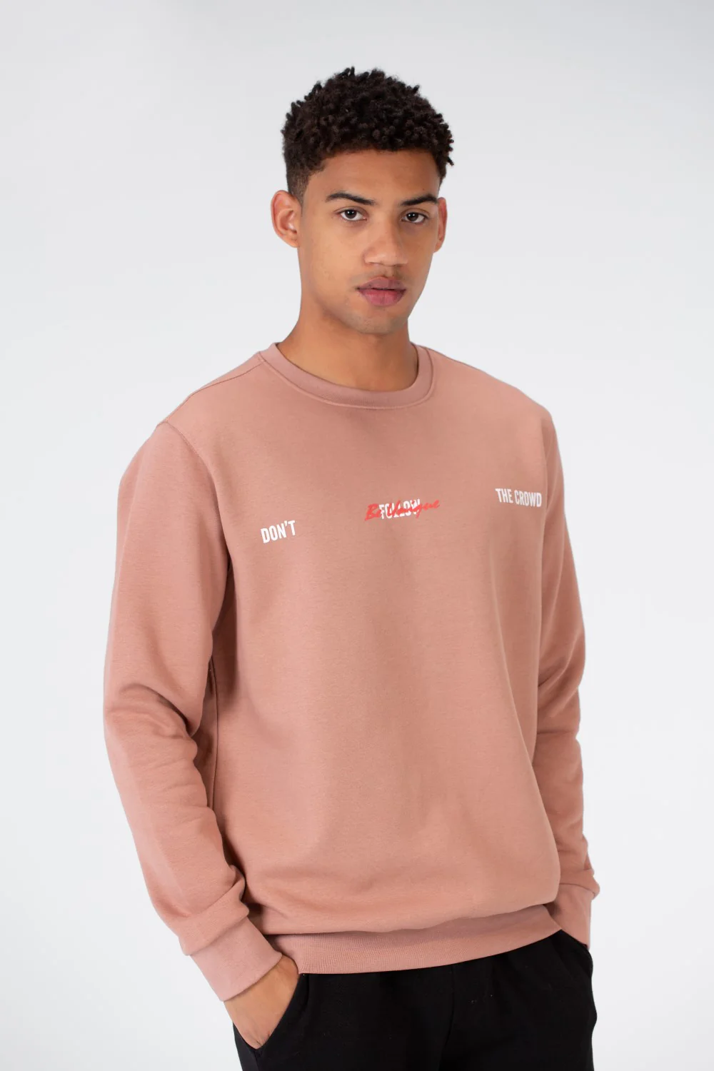Men's Printed Crew Neck Sweatshirt In Melton Material - Image 4