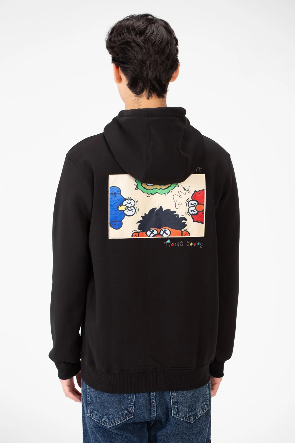 Men's Printed Hood Sweatshirt With Full Zipper Closure - Image 2
