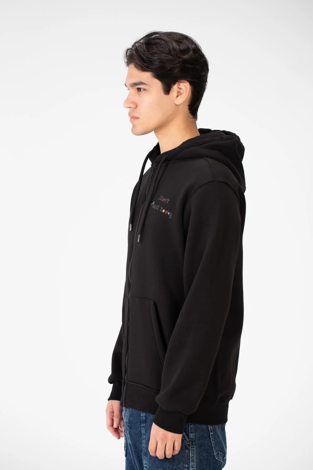 Men's Printed Hood Sweatshirt With Full Zipper Closure - Image 3