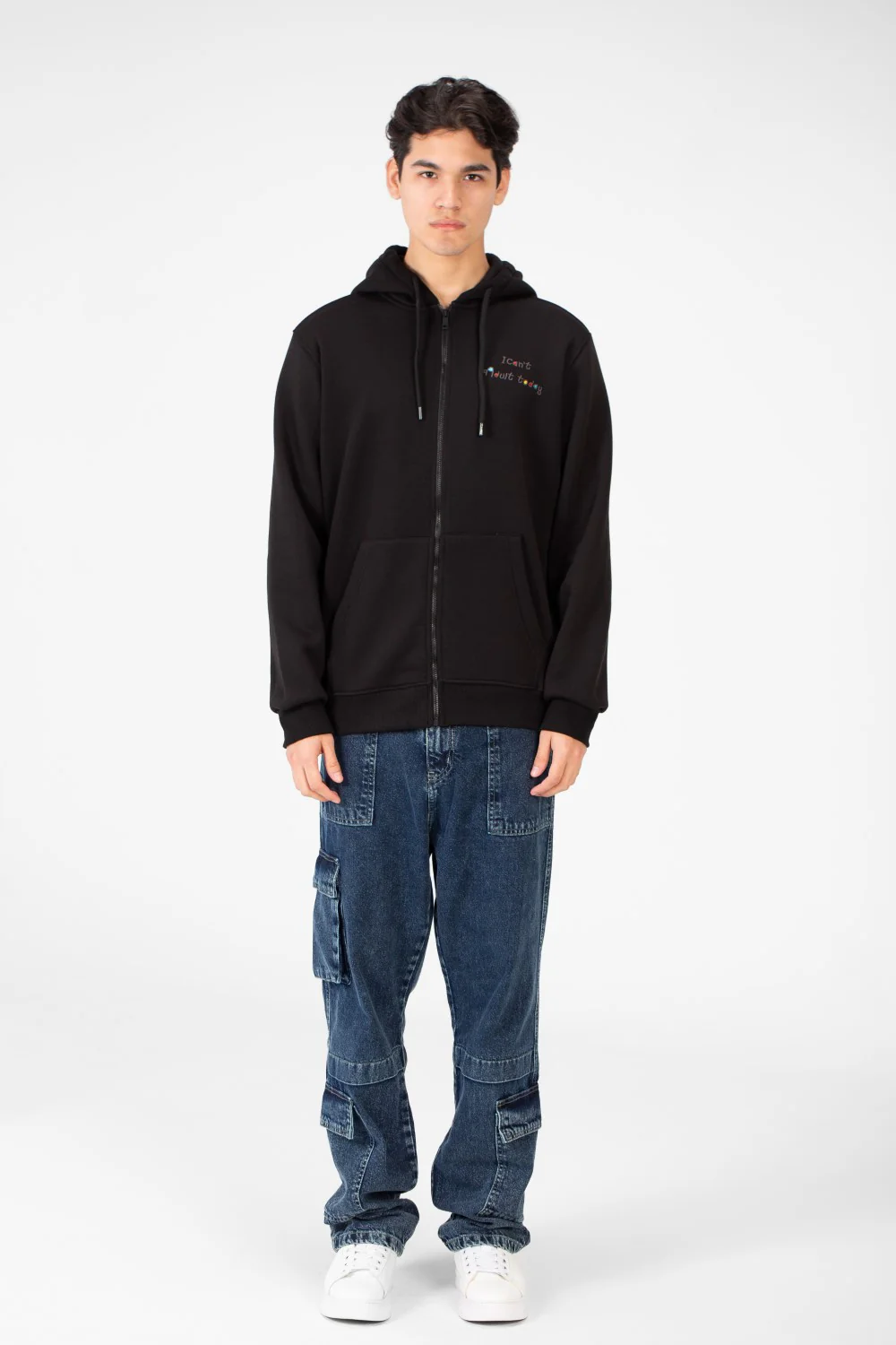 Men's Printed Hood Sweatshirt With Full Zipper Closure - Image 4
