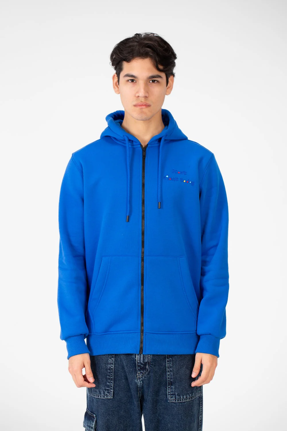 Men's Printed Hood Sweatshirt With Full Zipper Closure - Image 5