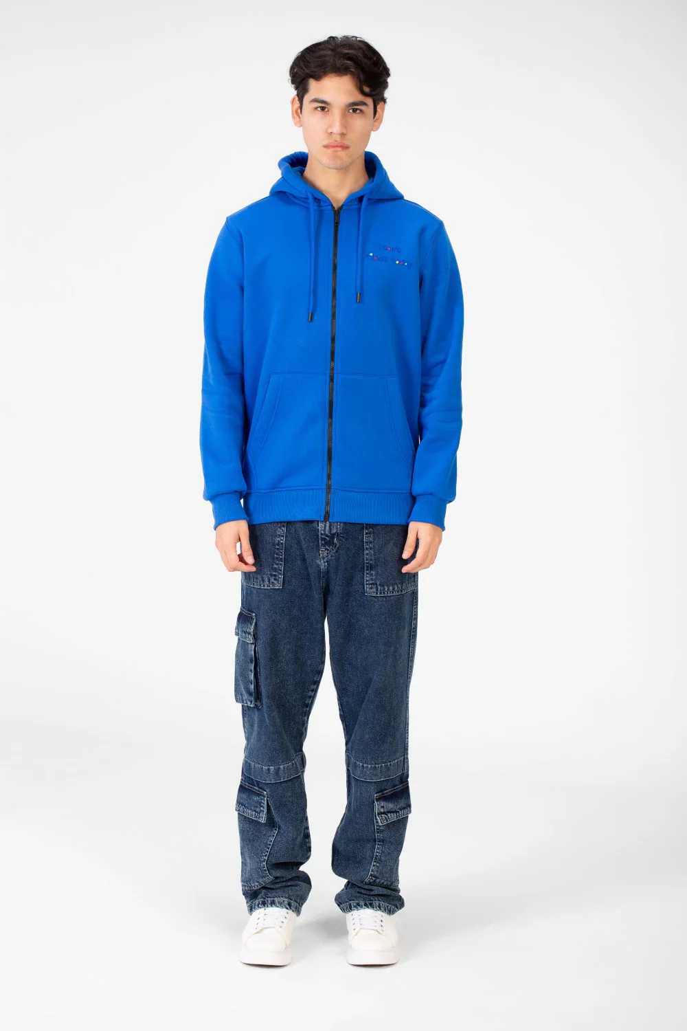 Men's Printed Hood Sweatshirt With Full Zipper Closure - Image 8