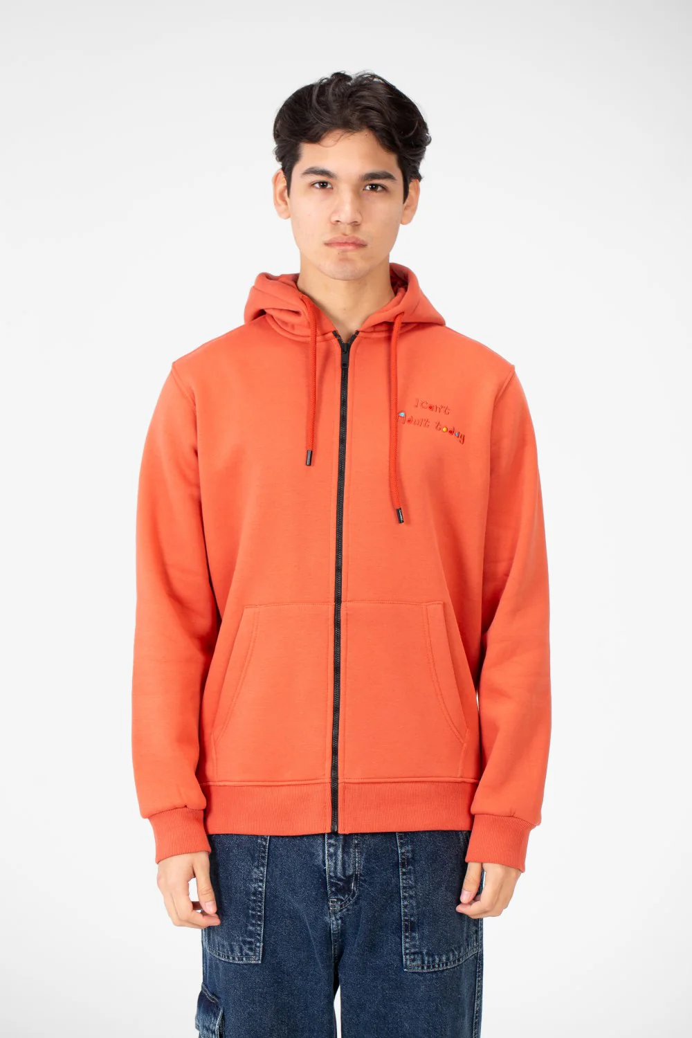Men's Printed Hood Sweatshirt With Full Zipper Closure - Image 9