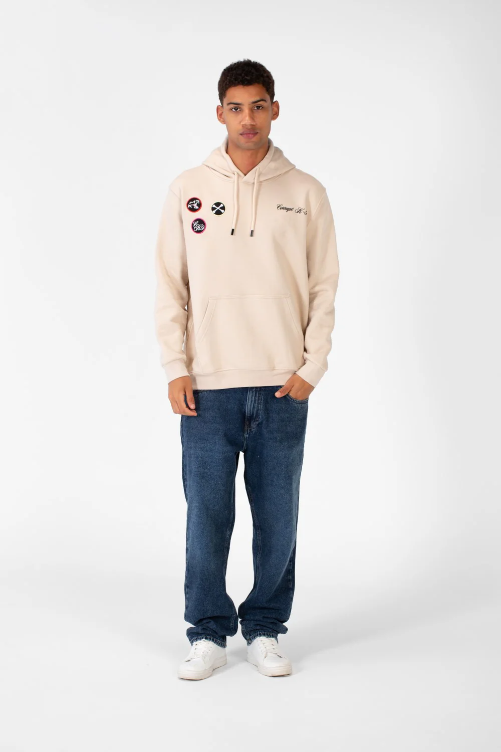 Men's Printed Hooded Sweatshirt With Front Pocket In Melton Material - Image 3