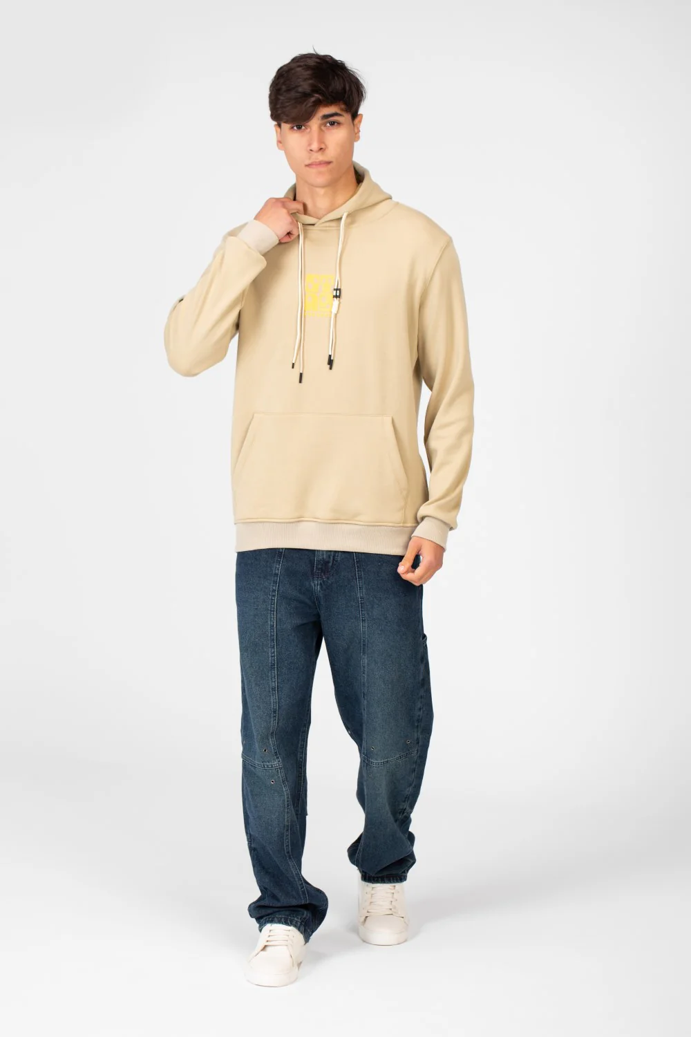 Men's Printed Hoodie Sweatshirt With Front Pocket In Practical Material - Image 12