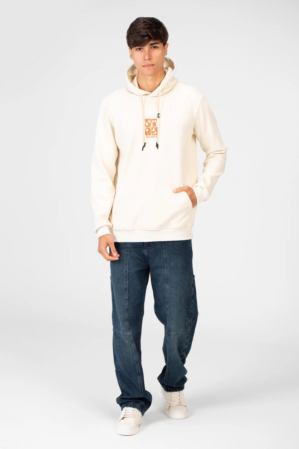 Men's Printed Hoodie Sweatshirt With Front Pocket In Practical Material - Image 4