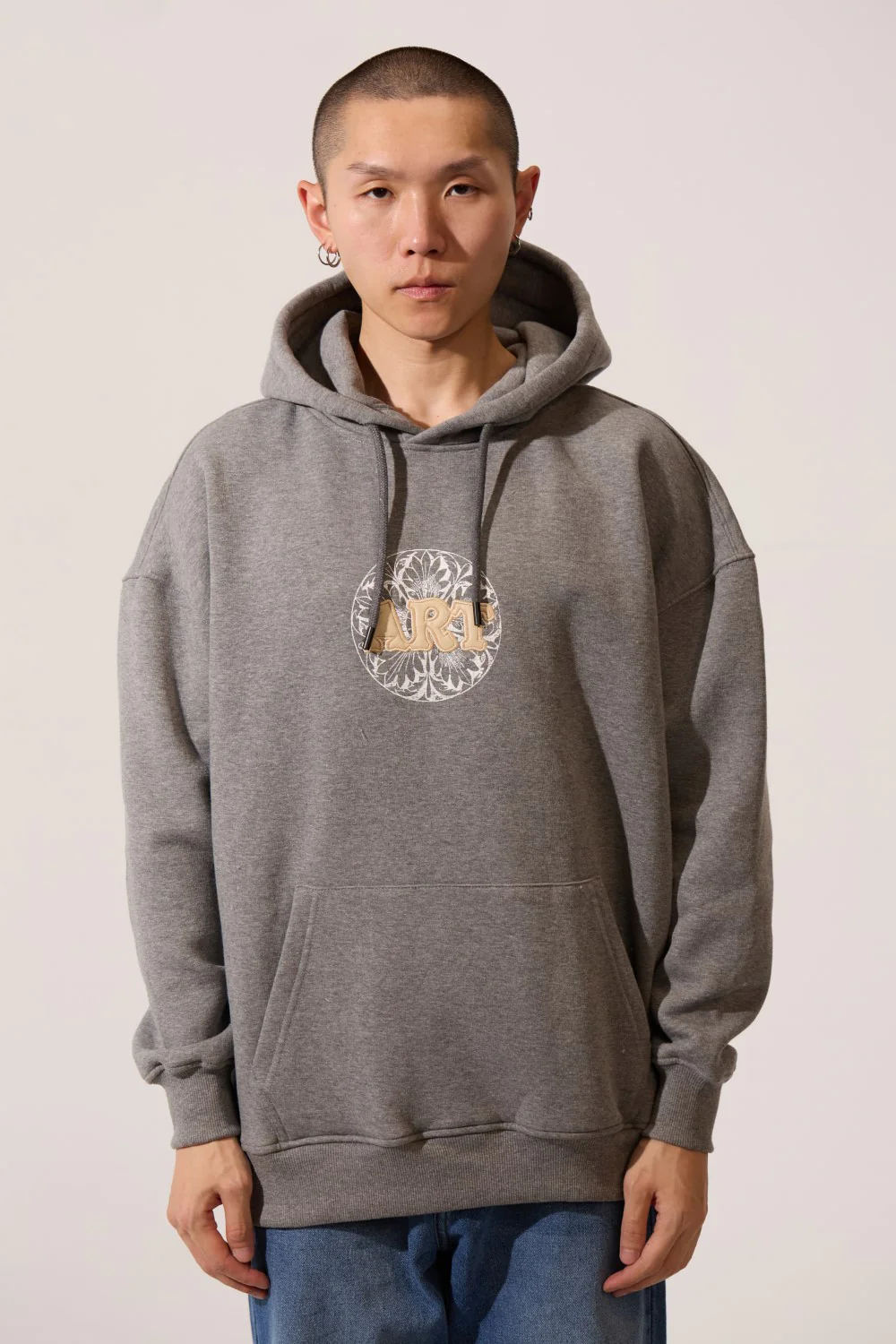 Men's Printed Long Sleeves Slim Fit Hood Sweatshirt With Front Kangaroo Pocket
