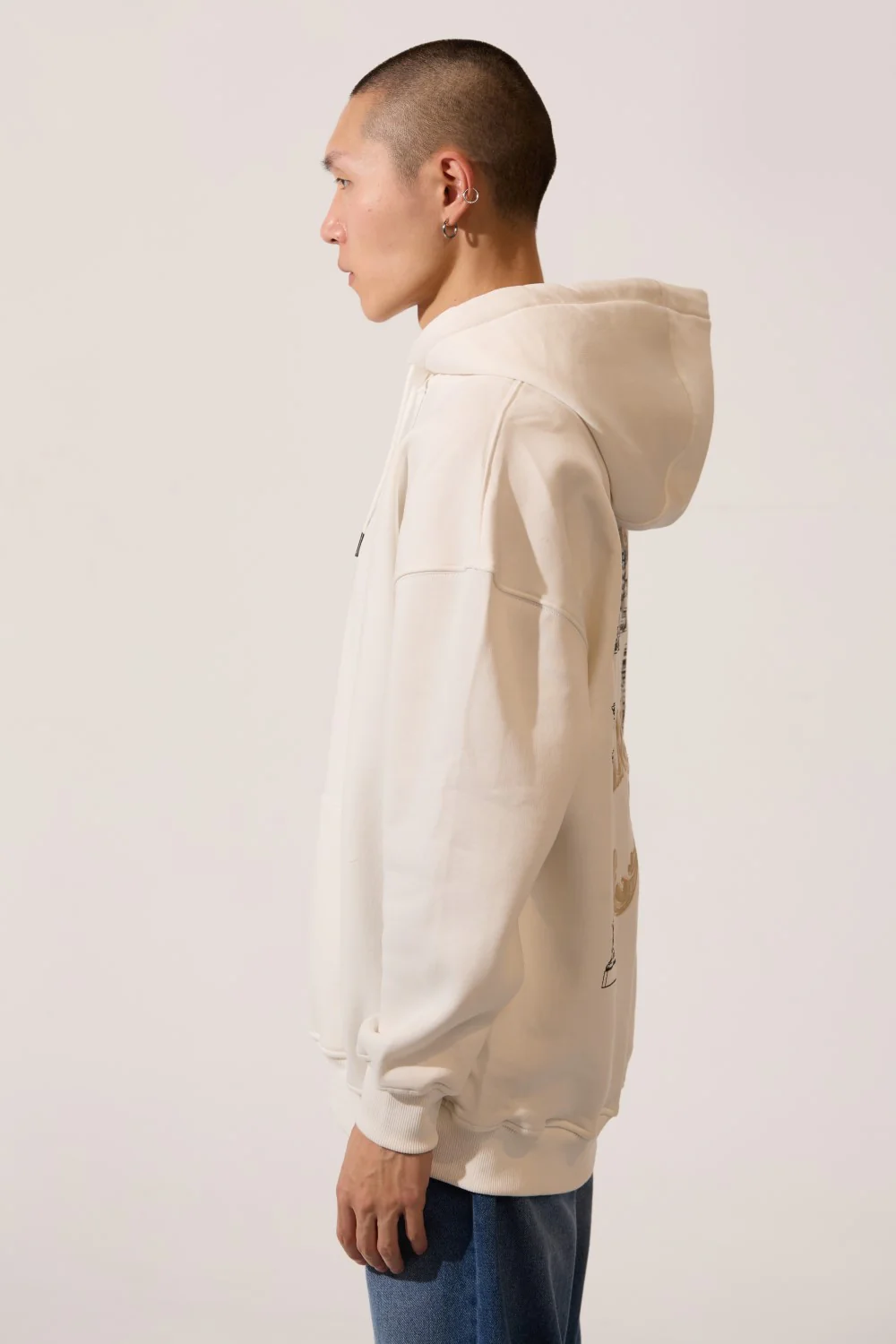 Men's Printed Long Sleeves Slim Fit Hood Sweatshirt With Front Kangaroo Pocket - Image 11