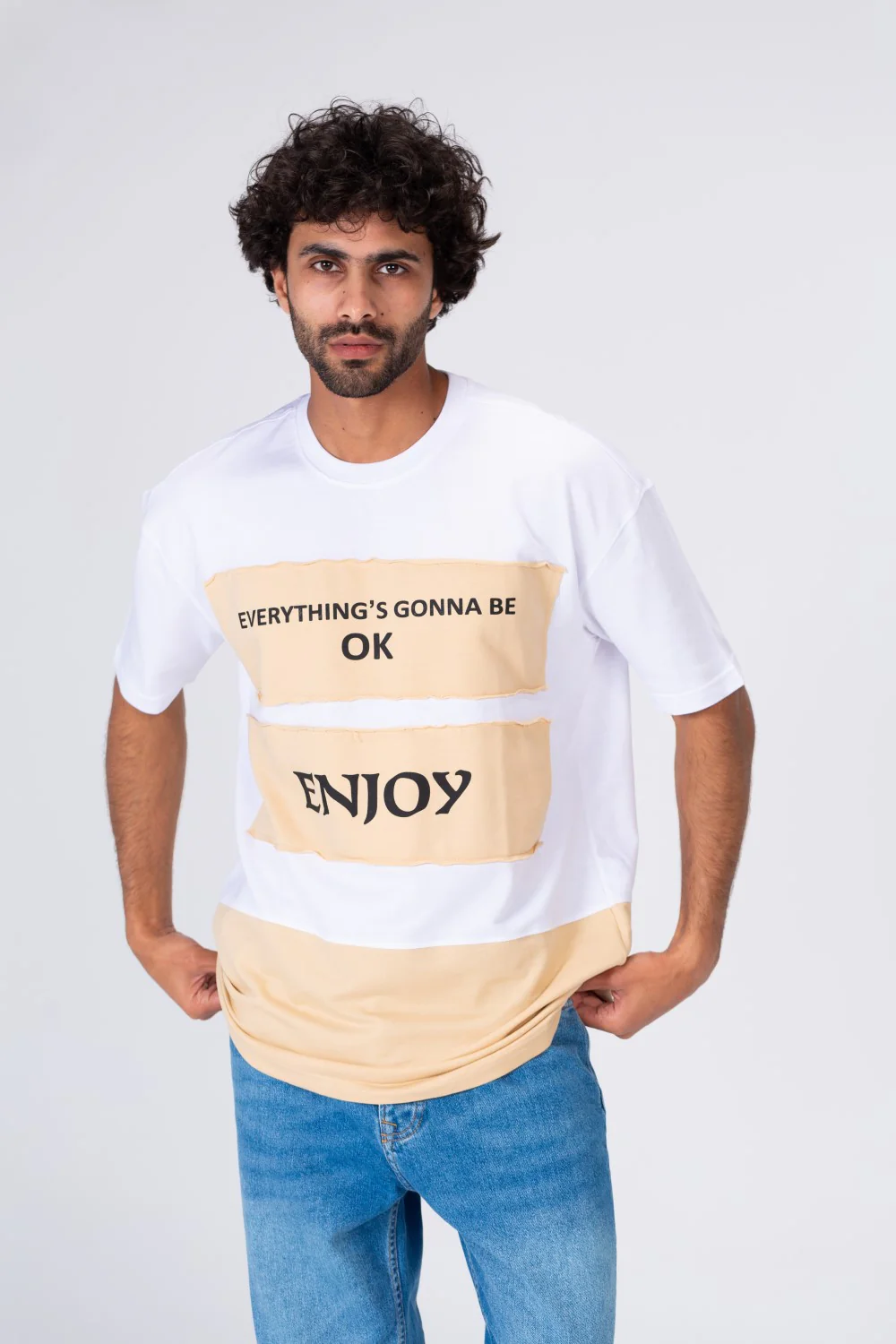 Mens Printed Long T-shirt With Unique Cut - Image 9