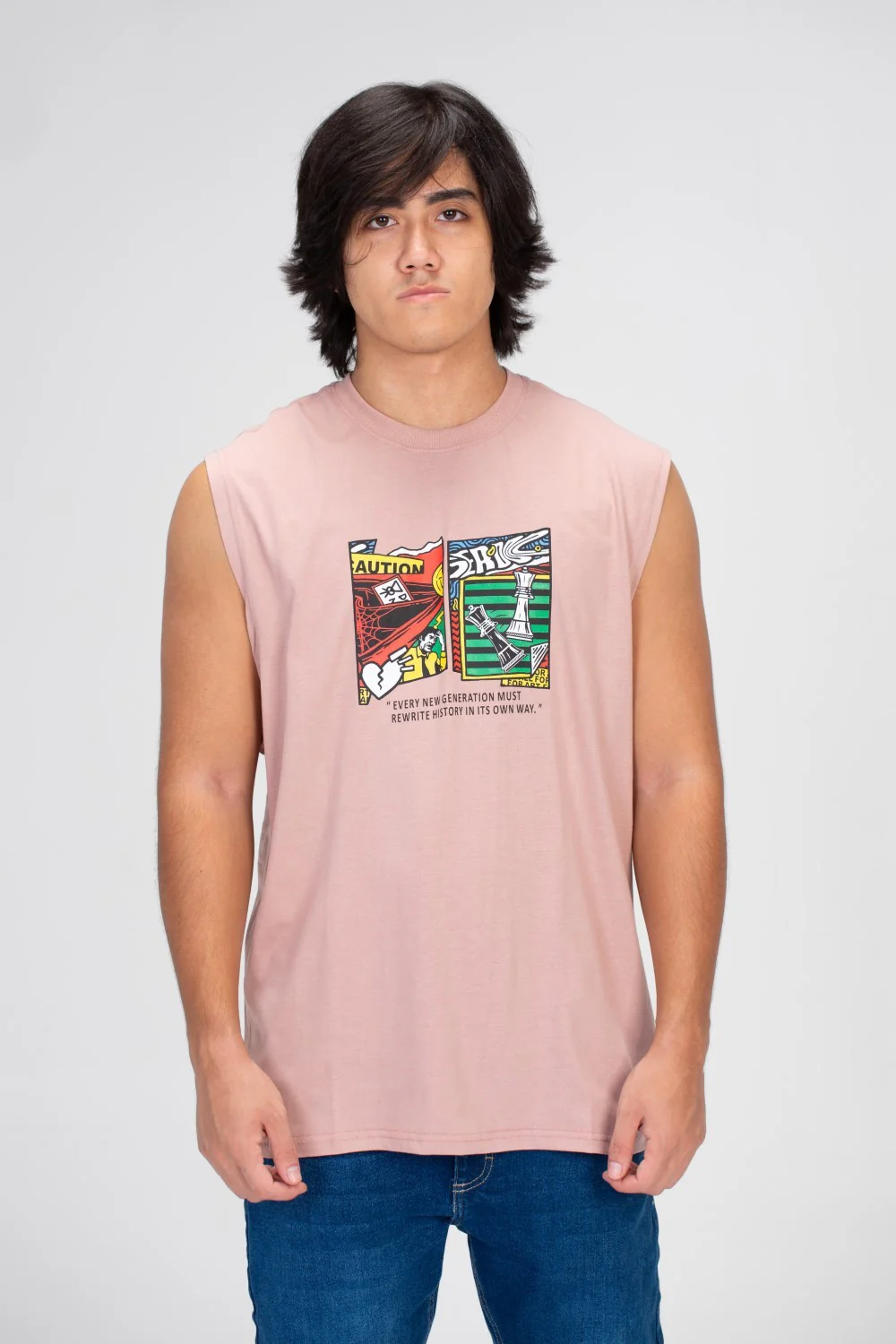 Men's Printed On The Front And Back Cut T-shirt With Summer Material And Colors
