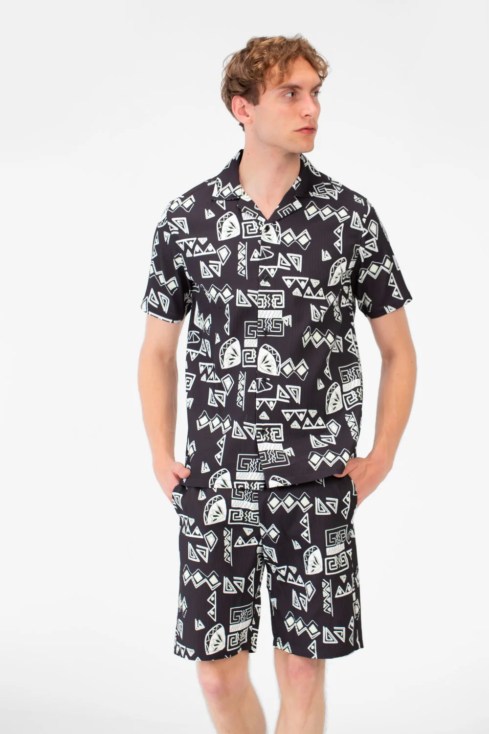 Men's Printed Outfit Set - Polyester - Image 5