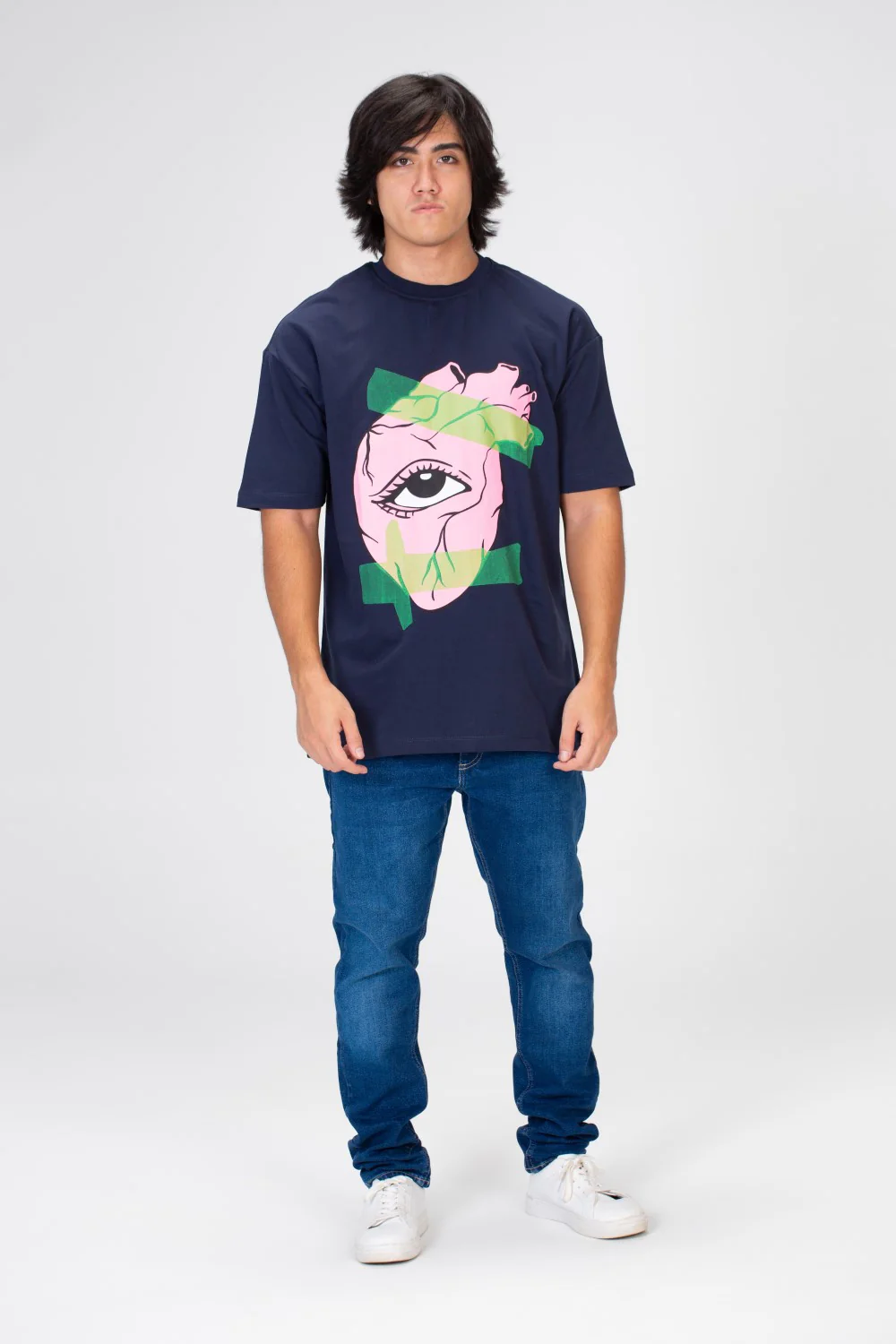 Men's printed Oversized T-shirt With Short Sleeves Made Of Summer Melton Material - Image 6