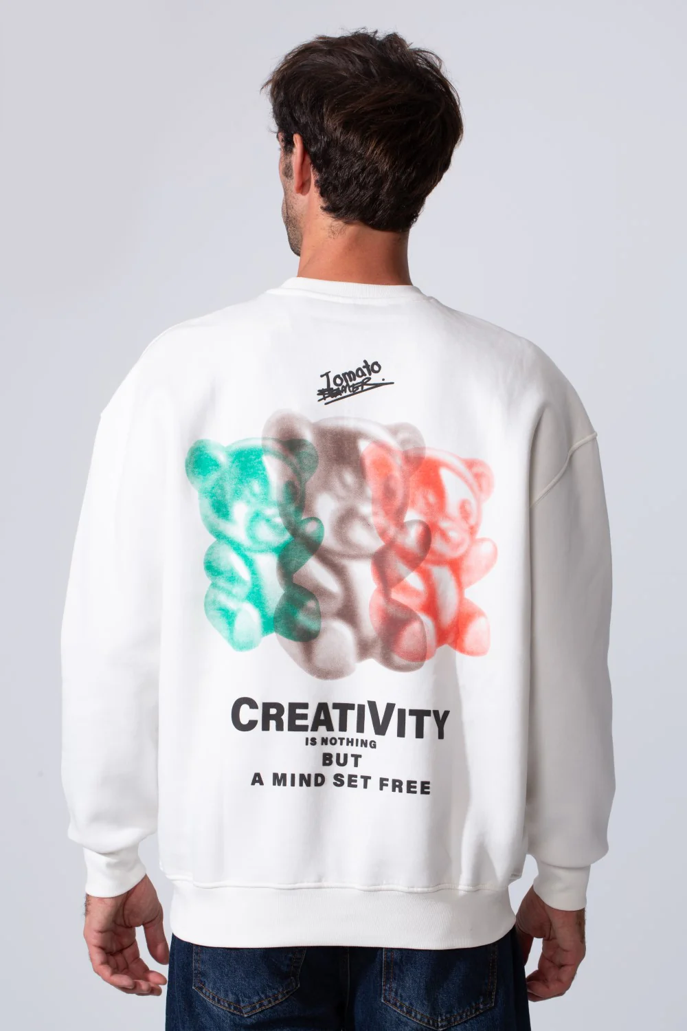 Men's Printed Regular Fit Round Neck Melton Cotton Sweatshirt - Image 10