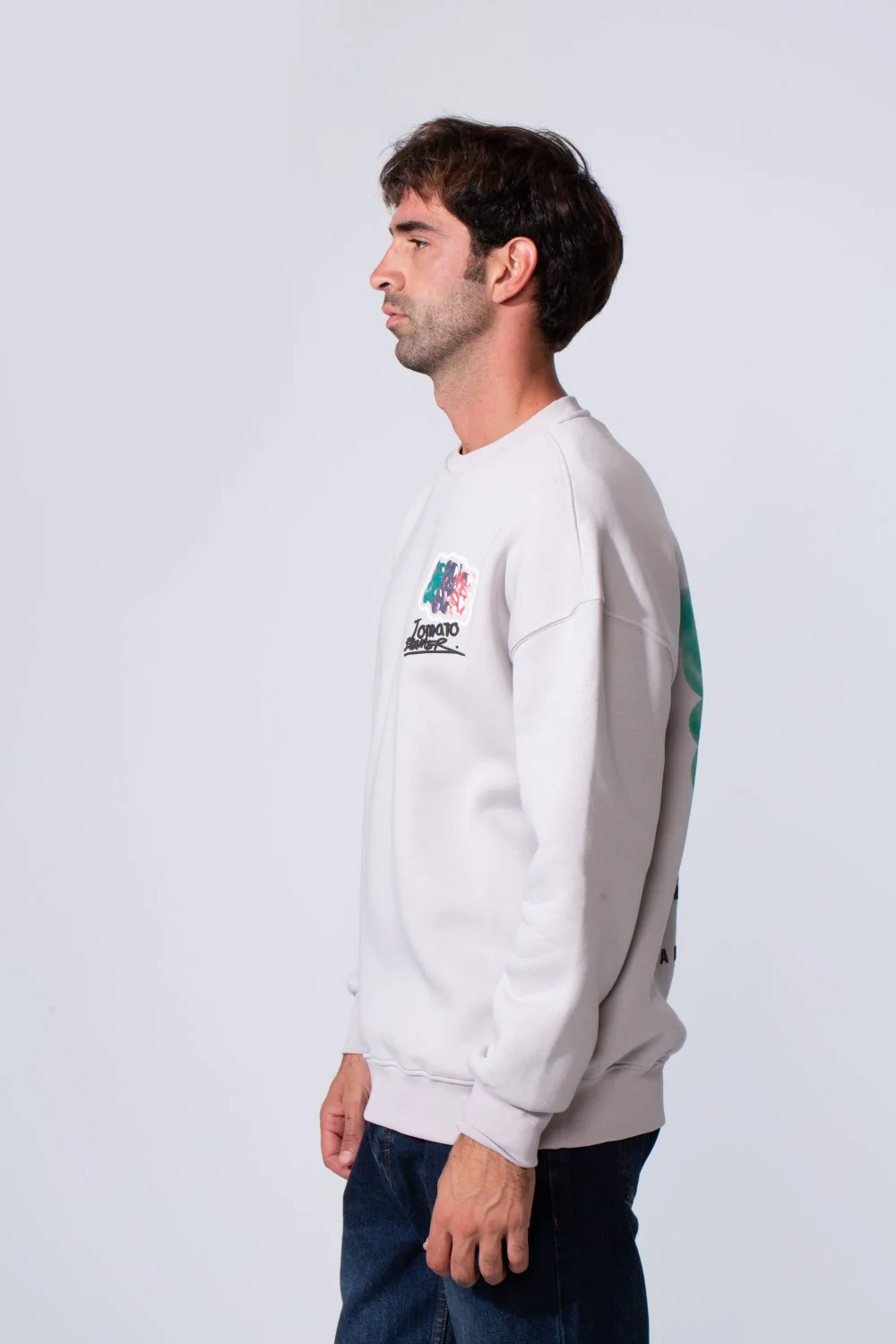 Men's Printed Regular Fit Round Neck Melton Cotton Sweatshirt - Image 3